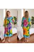 Hand Painted Rayon Off Shoulder Dress